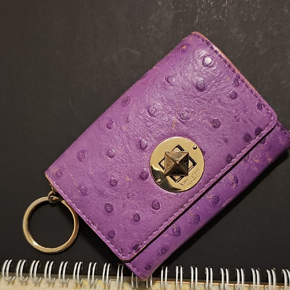 Kate Spade New York Purple Leather Keychain Wallet